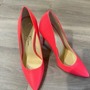 Jessica Simpson Stilletos, Size 9 1/2, Coral